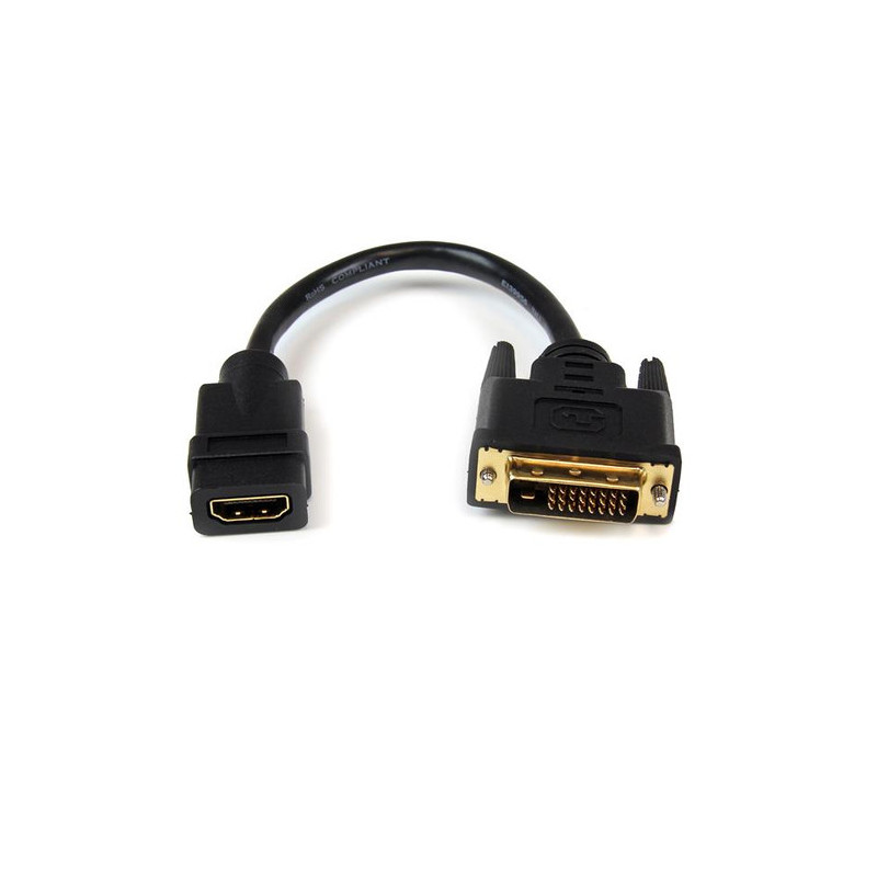 StarTech.com Adattatore cavo video HDMI a DVI-D da 20 cm - HDMI femmina a DVI maschio