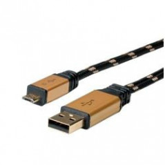 Nilox 1.8m USB2.0 cavo USB 1,8 m USB A Micro-USB A Nero, Oro