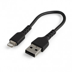 StarTech.com Cavo da USB-A a Lightning da 15cm nero - Robusto e resistente cavo di alimentazione/sincronizzazione in fibra arami