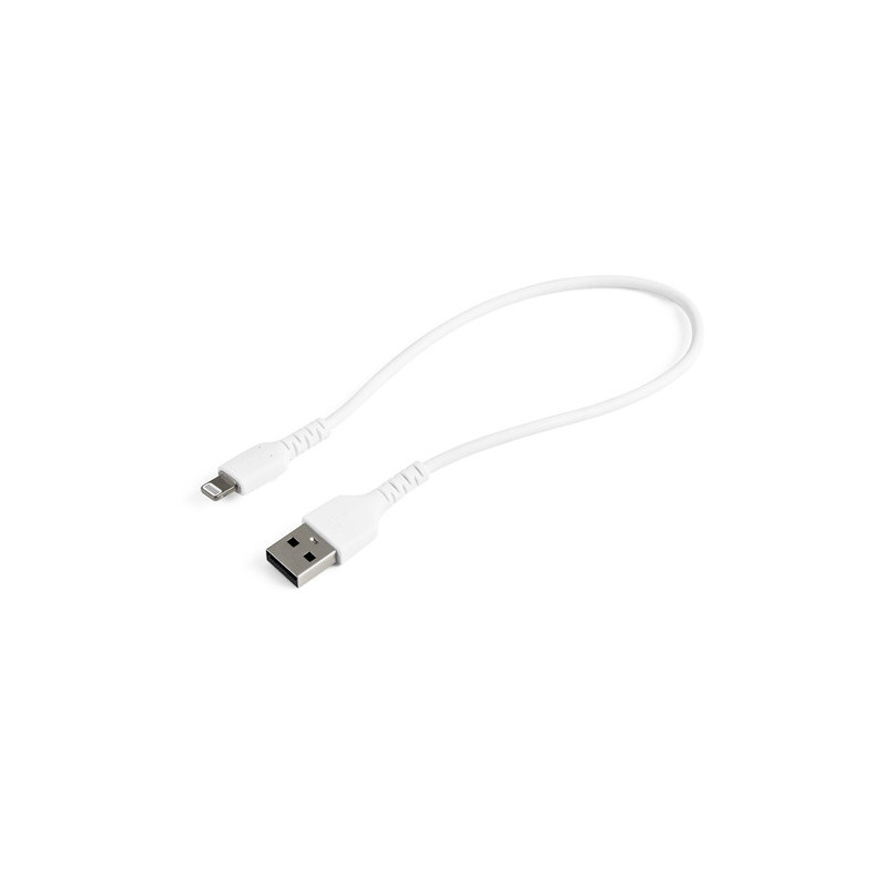 StarTech.com Cavo da USB-A a Lightning da 30cm bianco - Robusto e resistente cavo di alimentazione/sincronizzazione in fibra ara