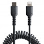 StarTech.com Cavo USB-C a Lightning da 50 cm Certificato MFi, Cavetto iPhone Spiralato di Ricarica/Alimentazione, Resistente Cav