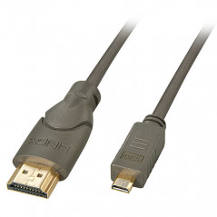 Lindy 41353 cavo HDMI 2 m HDMI tipo A (Standard) HDMI tipo D (Micro) Nero, Oro