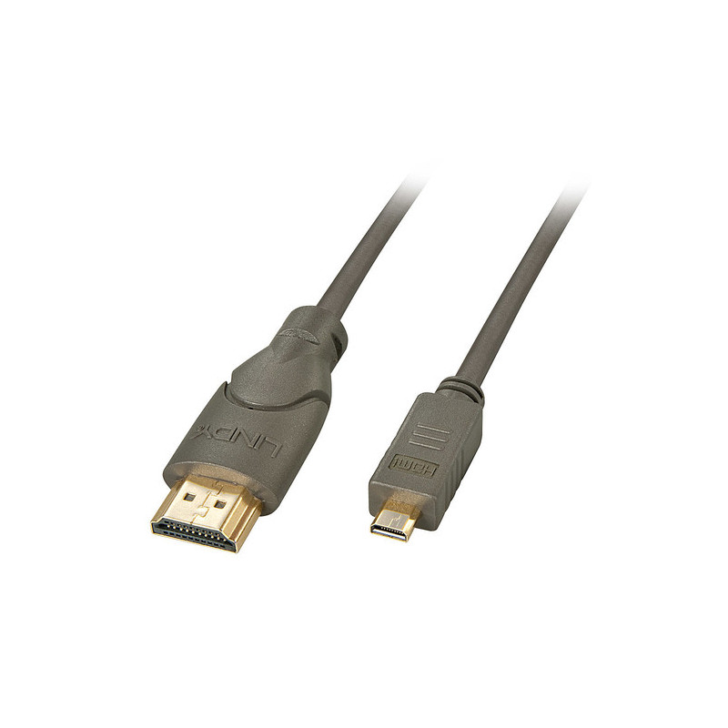 Lindy 41353 cavo HDMI 2 m HDMI tipo A (Standard) HDMI tipo D (Micro) Nero, Oro