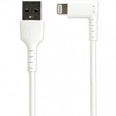 StarTech.com Cavo da USB-A a Lightening da 1m durevole - bianco ad angolo retto a 90° in fribra aramidica - Robusto e resistent