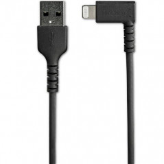 StarTech.com Cavo da USB-A a Lightening da 2m durevole - nero ad angolo retto a 90&deg in fibra aramidica - Robusto e resistente