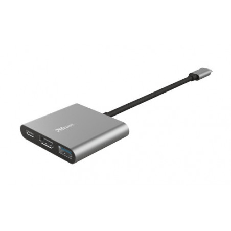 Trust Dalyx USB 3.2 Gen 1 (3.1 Gen 1) Type-C 5 Mbit/s Alluminio, Nero