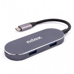 Nilox MINI DOCKING STATION HDMI 3USB PD USB 3.2 Gen 1 (3.1 Gen 1) Type-C Argento