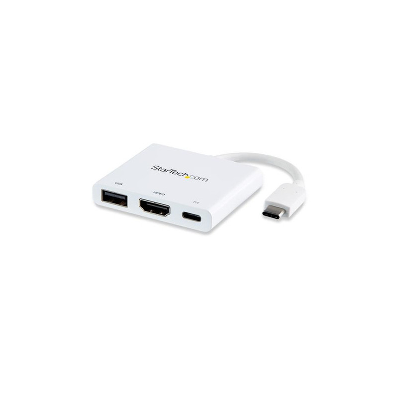 StarTech.com Adattatore Multifunzione USB-C a HDMI 4k con Power Delivery e porta USB-A - Bianco