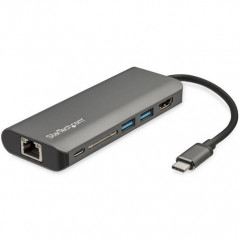 StarTech.com Adattatore USB C multiporta - USB-C a 4K HDMI, 3x USB 3.0 Hub, SD/SDHC, GbE, 60W PD - Mini dock portatile - VERSION