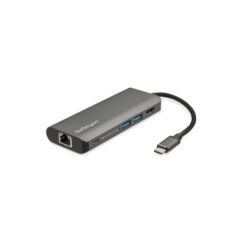 StarTech.com Adattatore USB C multiporta - USB-C a 4K HDMI, 3x USB 3.0 Hub, SD/SDHC, GbE, 60W PD - Mini dock portatile - VERSION