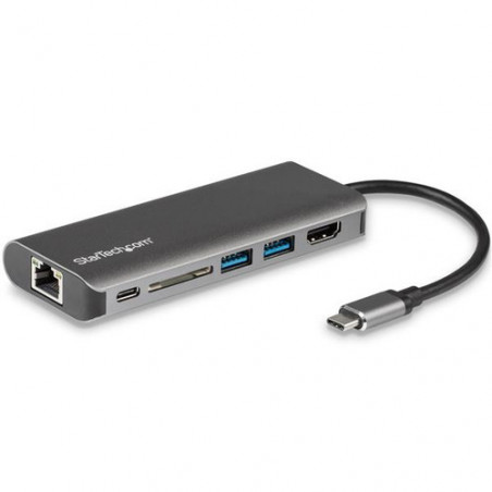 StarTech.com Adattatore Multiporta USB-C - Lettore Schede SD - Power Delivery - 4K HDMI - GbE - 2x USB 3.0 - NUOVA VERSIONE DISP