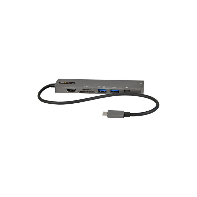 StarTech.com Adattatore multiporta USB C - Da USB-C a HDMI 2.0 4K 60Hz, 100W Power Delivery Pass-through, slot SD/MicroSD, Hub U
