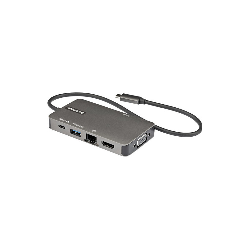 StarTech.com Adattatore multiporta USB-C a HDMI 4K 30 Hz o VGA 1080p - Convertitore USB C con HUB USB a 3 porte e 100W Power Del