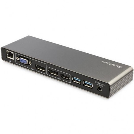 StarTech.com Thunderbolt 3 Dock - Doppio monitor 4K 60Hz TB3 Laptop Docking Station con DisplayPort, HDMI e VGA 1080p - Power De