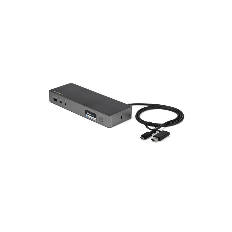 StarTech.com Dock USB-C e USB-A - Laptop Docking Station ibrida universale con doppio monitor 4K60Hz HDMI e DisplayPort - USB 3.
