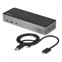StarTech.com USB-C e USB-A Dock - Docking station universale triplo monitor DisplayPort e HDMI 4K 60Hz - 85W Power Delivery, Hub