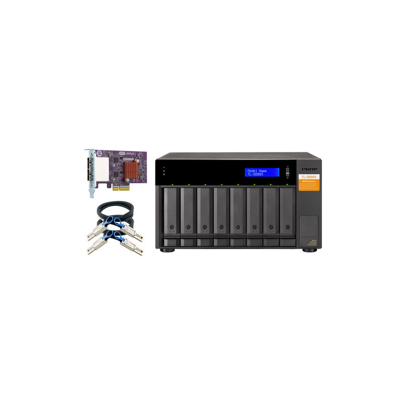 QNAP TL-D800S contenitore di unità di archiviazione Box esterno HDD/SSD Nero, Grigio 2.5/3.5"