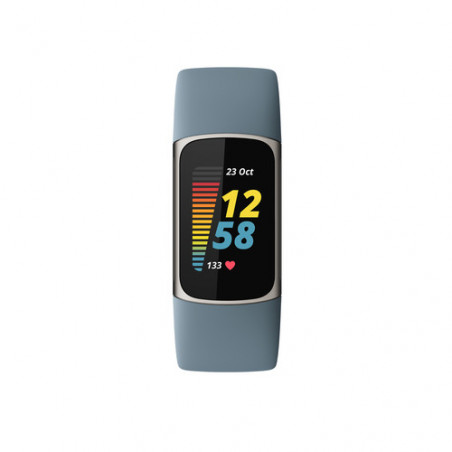 Fitbit Charge 5 Braccialetto per rilevamento di attività Blu, Acciaio inossidabile