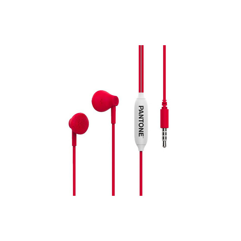 Pantone PT-WDE001R1 cuffia e auricolare Cuffie Cablato In-ear Musica e Chiamate Rosso, Bianco