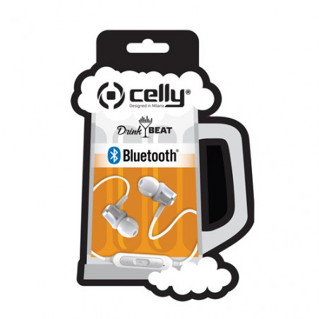 Celly DRINKBHBEERWH cuffia e auricolare Wireless In-ear Musica e Chiamate Bluetooth Bianco