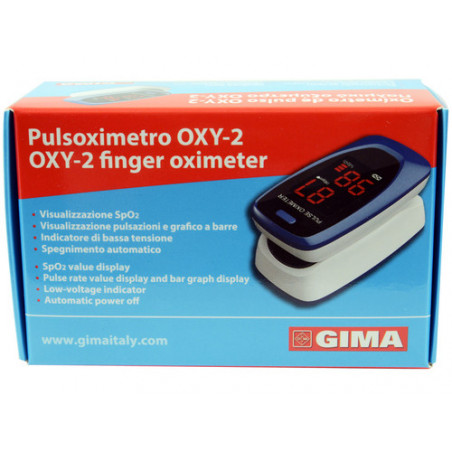 GIMA OXY-2 pulsossimetro Blu, Bianco