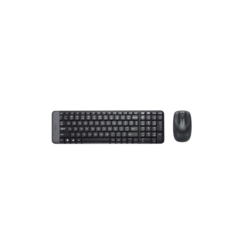 Logitech MK220 Combo Tastiera e Mouse Wireless Compatti per Windows, 2,4 GHz Wireless con Ricevitore USB Unifying, Durata Batter