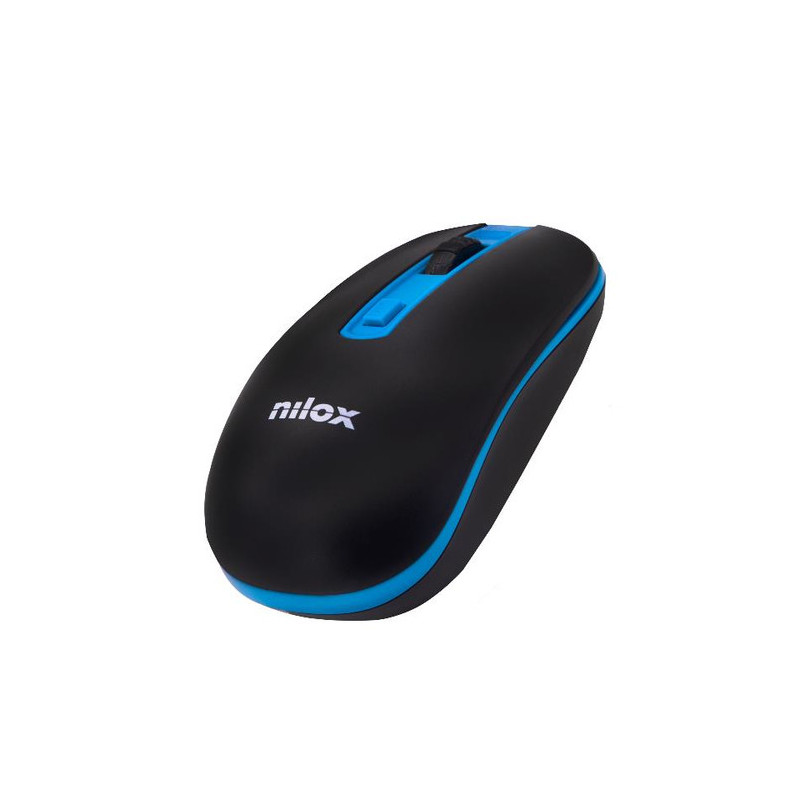 Nilox WIRELESS BLACK/BLUE 1000 DPI mouse Wi-Fi Ottico 1600 DPI