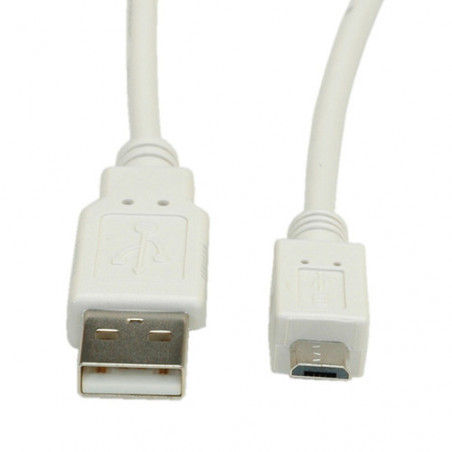 Value 11.99.8754 cavo USB 0,8 m USB 2.0 USB A Micro-USB B Bianco