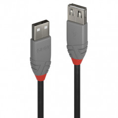 Lindy 36702 cavo USB 1 m USB 2.0 USB A Nero, Grigio