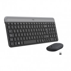 Logitech MK470 Kit Mouse e Tastiera Wireless per Windows, Ricevitore USB 2.4 GHz, ‎Sottile, Compatto, Silenzioso, Batteria Lun