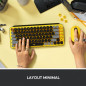 Logitech POP Keys Tastiera Meccanica Wireless con Tasti Emoji Personalizzabili, Design Compatto Durevole, Connettività Bluetoot