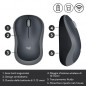 Logitech M185 Mouse Wireless, 2,4 GHz con Mini Ricevitore USB, Durata Batteria di 12 Mesi, Tracciamento Ottico 1000 DPI, Ambides