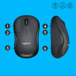 Logitech M220 SILENT Mouse Wireless, 2,4 GHz con Ricevitore USB, Tracciamento Ottico 1000 DPI, Durata Batteria di 18 Mesi, Ambid