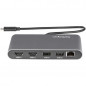 StarTech.com Thunderbolt 3 Mini Dock - TB3 Docking Station per 2 monitor HDMI 4K 60Hz - 2x USB-A (3.2/2.0) e GbE - Cavo da 28 cm