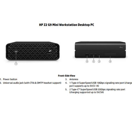 HP Workstation Z2 G9 - Wolf Pro Security - mini - 5U - 1 x Core i7 13700 / 2.1 GHz - RAM 32 GB - SSD 1 TB - NVMe, TLC - T400 - G