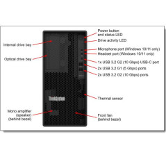 ThinkSystem ST50 V2,  1xIntel Xeon E-2324G 4C 3.1GHz 65W,  1x16GB 2Rx8, 2x2TB 7200,  SW RD,   1x500W