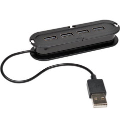 Tripp Lite 4-Port USB 2.0 Compact Mobile Hi-Speed Ultra-Mini Hub w/ Cable - Hub - 4 x USB 2.0 - desktop