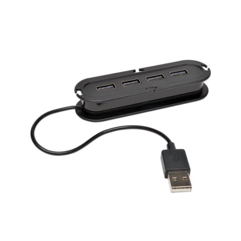 Tripp Lite 4-Port USB 2.0 Compact Mobile Hi-Speed Ultra-Mini Hub w/ Cable - Hub - 4 x USB 2.0 - desktop