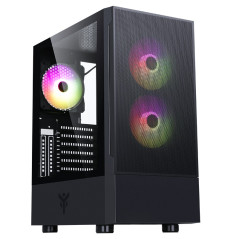 ITEK CASE SIISBE 3.0 - GAMING MIDDLE TOWER, 3X12CM ARGB FAN, USB3, SIDE PANEL TEMP GLASS WITH HINGE