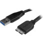 StarTech.com Cavo USB 3.0 Tipo A a Micro B slim - Connettore USB3.0 A a Micro B slim SuperSpeed M/M - 15cm