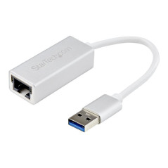 StarTech.com Adattatore di rete da USB 3.0 a RJ45 Gigabit Ethernet - Argento -Design elegante -Supporto driver nativo (USB31000S