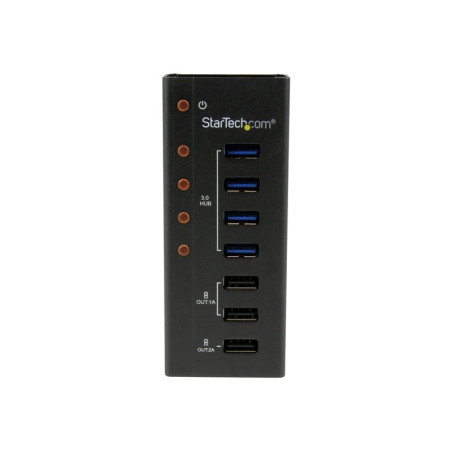 StarTech.com Hub USB 3.0 alimentato a 4 porte con 3 porte di ricarica USB dedicate (2 x 1A e 1 x 2A) - Box esterno in metallo pe
