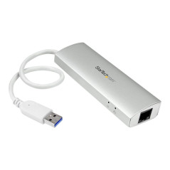 StarTech.com Hub USB 3.0 a 3 porte con Adattatore NIC Ethernet Gigabit Gbe