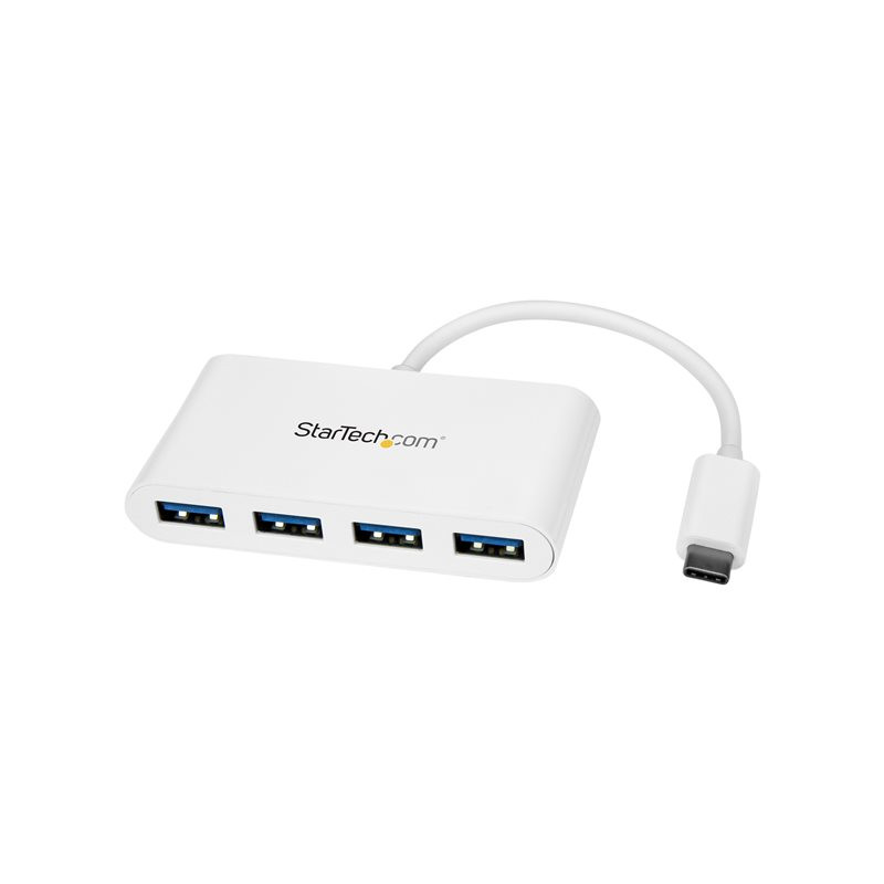 StarTech.com Hub USB-C a 4 porte USB 3.0 - USB-C a 4x USB-A - Alimentato via bus - Bianco