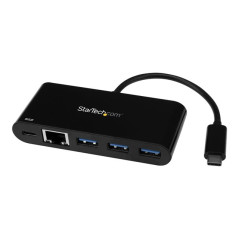 StarTech.com Hub USB-C a 3 porte con Gigabit Ethernet e 60W di alimentazione Passthrough per il caricamento Laptop - Da USB tipo