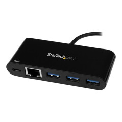 StarTech.com Hub USB-C a 3 porte con Gigabit Ethernet e 60W di alimentazione Passthrough per il caricamento Laptop - Da USB tipo