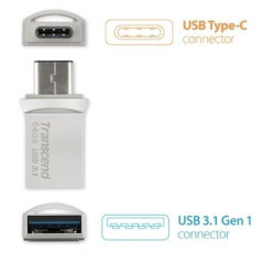 Transcend JetFlash 890 64GB unità flash USB USB Type-A / USB Type-C 3.2 Gen 1 (3.1 Gen 1) Nero, Argento