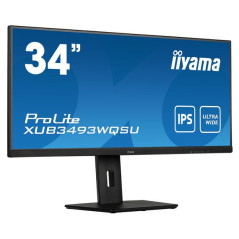 iiyama ProLite XUB3493WQSU-B5 - Monitor a LED - 34" - 3440 x 1440 UWQHD @ 75 Hz - ADS-IPS - 400 cd/m - 1000:1 - 4 ms - 2xHDMI, D