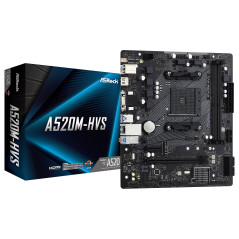 ASROCK MB AMD A520, A520M HVS DDR4 4SATA3