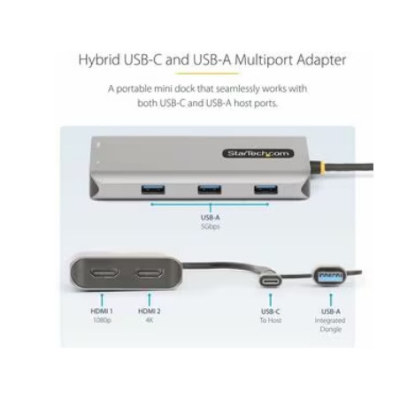 USB-C/USB-A Multiport Adapter, Dual HDMI